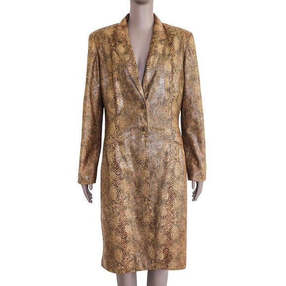 Harve Benard Snake Print Blazer CoatLong Sleeve Trendy Layer Statement Jacket